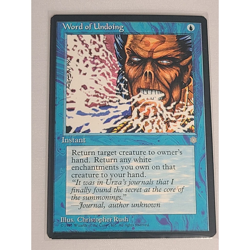 Magic The Gathering Word of Undoing Ice Age 1995 Blue Instant Christopher Rush
